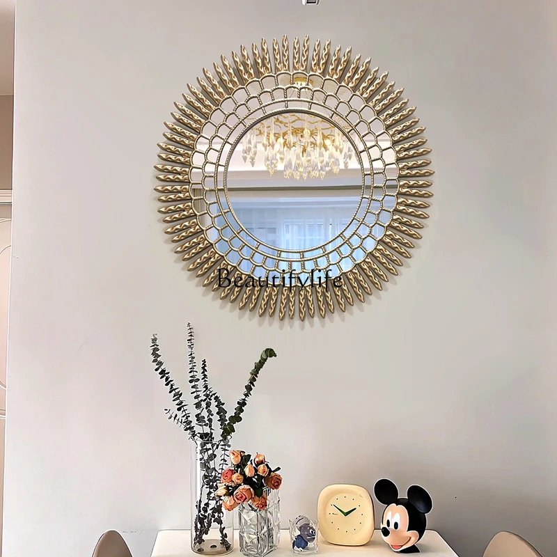 

French decorative mirror living room background wall wall sunglasses