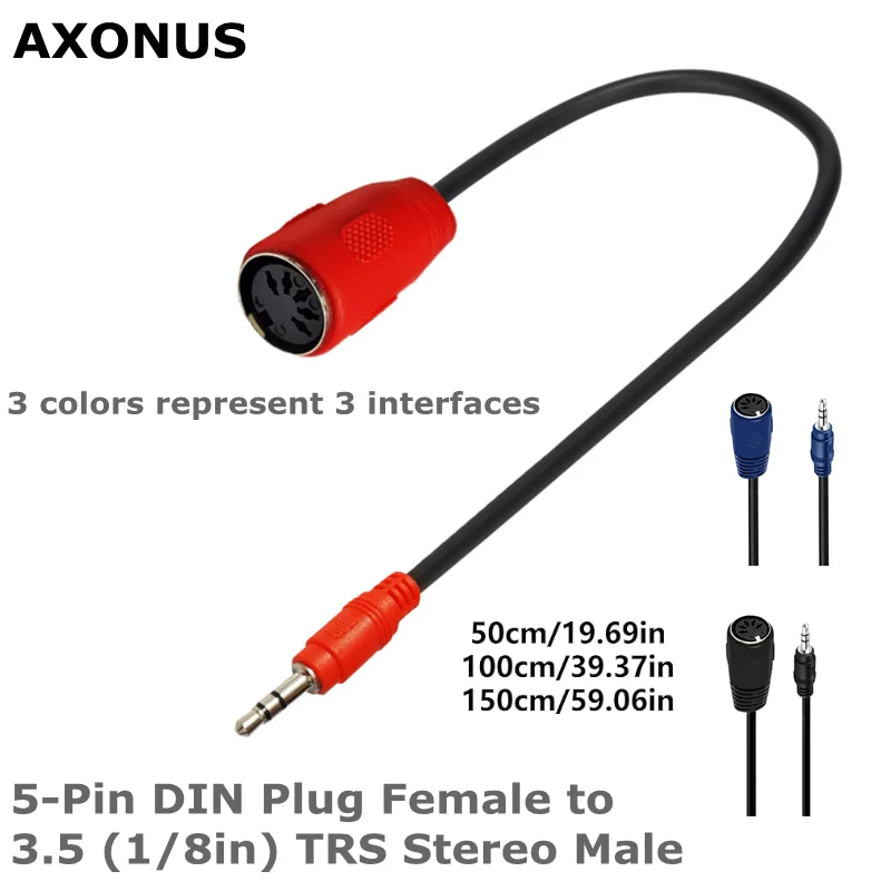 DIN 5 pines hembra a TRS 3,5mm macho Cable de ruptura convertidor de Audio BMIDI-5-35 tipo A TRS macho Cable DIN de 5 pines enchufes ultrapequeños