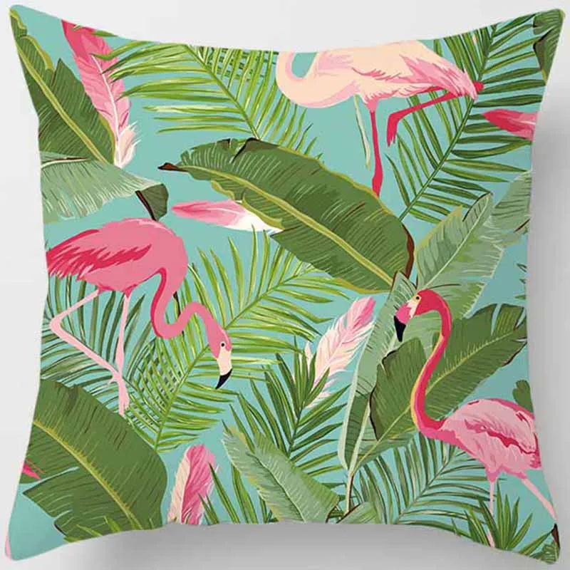 Hot Sale Beauty Flamingo Pillow Cases Short Plush High Quality Square Thick Pillow Case Covers 45cm By 45cm