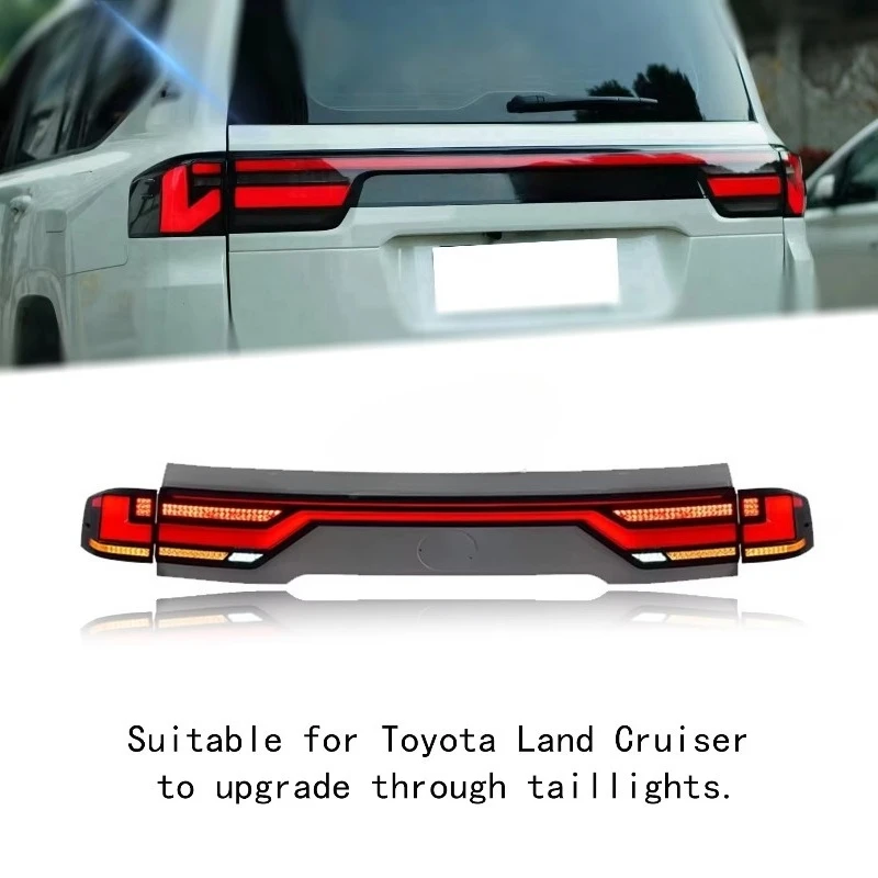 Подходит для задних фонарей Toyota Land Cruiser LC300 22-23 годов выпуска, модифицированный светодиодный интегрированный блок задних фонарей.