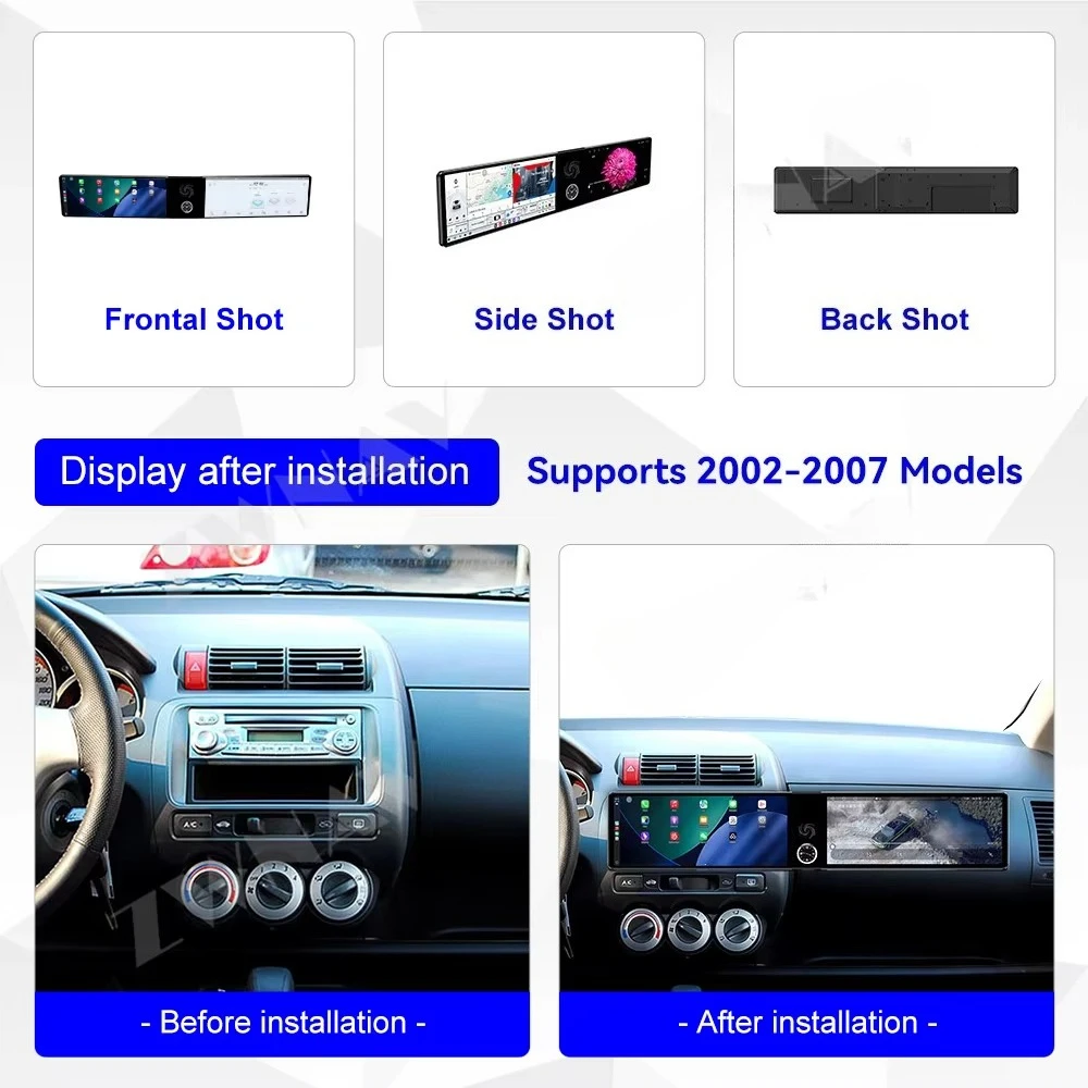 ZWNAV Dual 12.3 Inch Wireless Carplay Android Auto for  Fit / Everus S1 City 2002-2007 Android Multimedia Radio Car Player