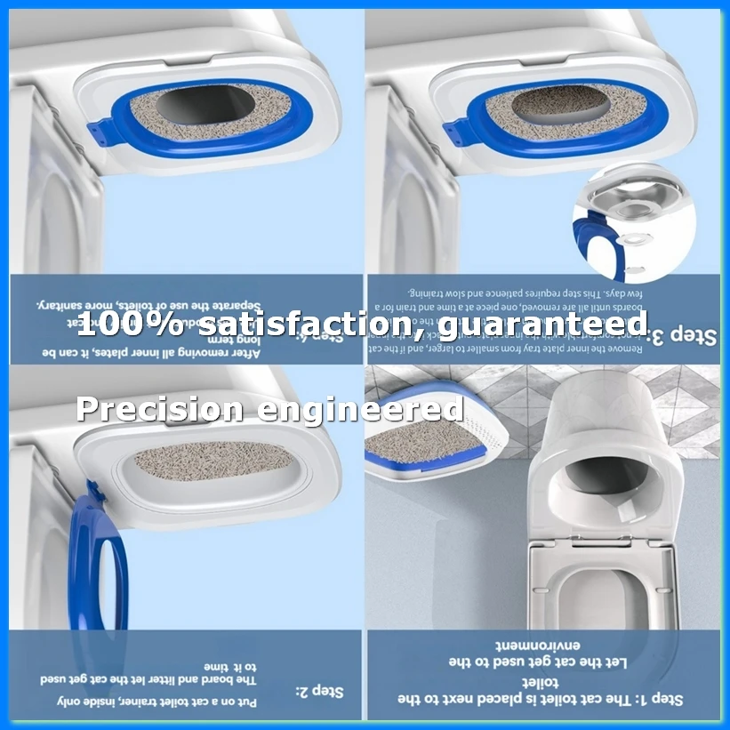 

Cat Toilet Training Kit, Universal Reusable Cat Toilet Trainer, Cat Toilet Training Seat Tool for Pet Cleaning Blue-A23R