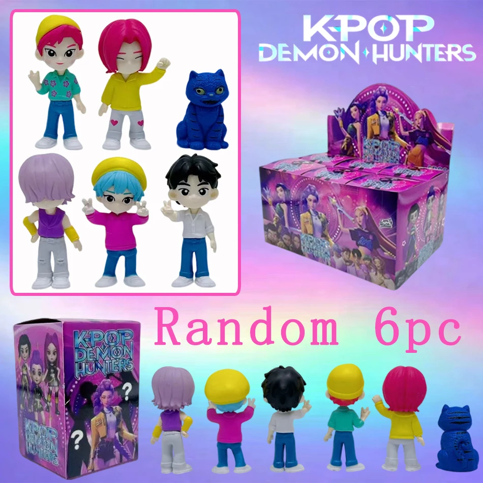 2026Q-versie. NIEUWE 1-6pcs KPop Demon Hunters Superstar Saja Jongens PVC Action Figure Speelgoed Anime Beeldje Pop Voor Fans verrassing Gift