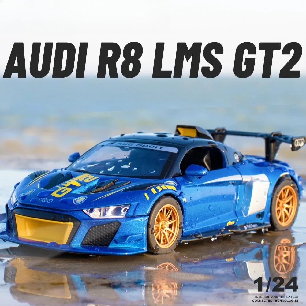 1:24 Au GT2 hardcover simulation alloy car model pullback forward sound and light sound effect collection ornaments toy car