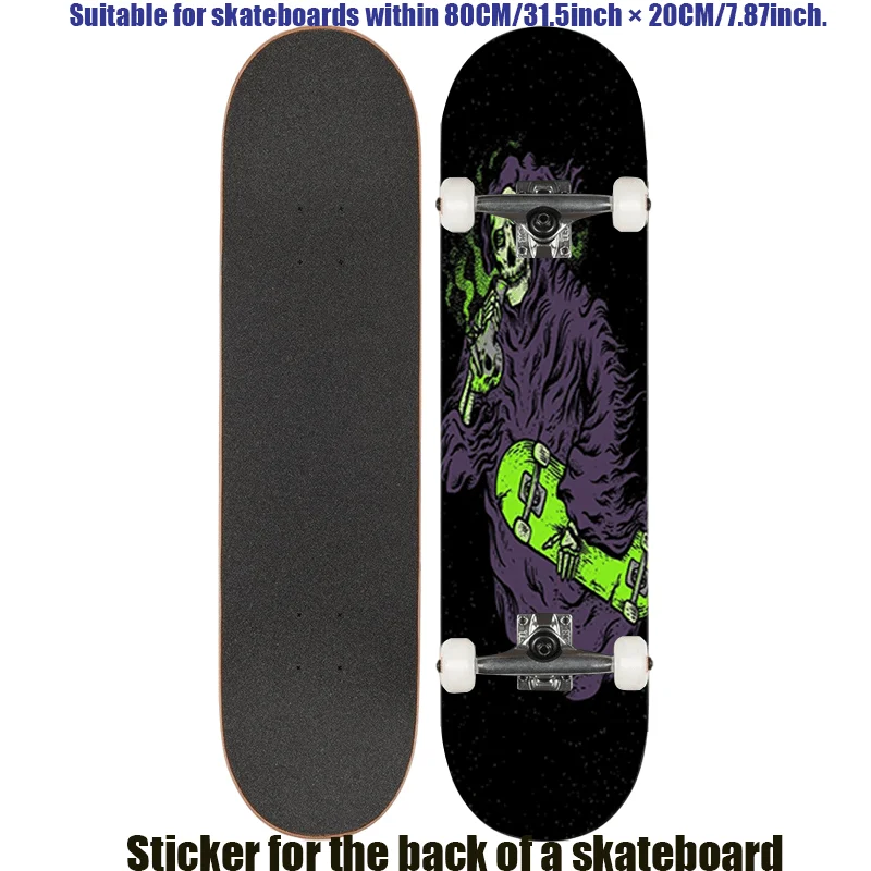 

1 2D flat "Street Creative Trend Skull" skateboard printing back sticker, street style full of super personality, suitable