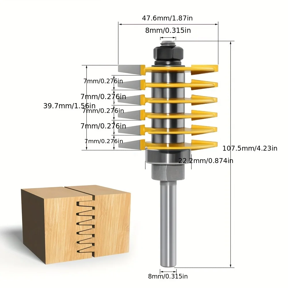 Set di punte per Router per falegnameria con gambo da 1 pz, 8mm per accessori per la lavorazione del legno, pannellatura, intaglio e attrezzi