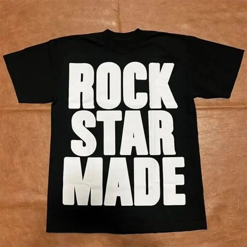 Rock Goth Fashion Men's Punk Grunge Hip Hop Rap Vintage Letter Print Short T-Shirt Casual Oversized Y2K Cotton Streetwear