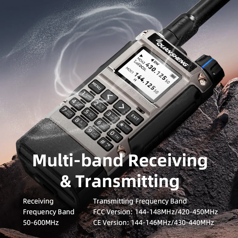 Quansheng UV-K1(8) 50-600 ميجا هرتز كامل النطاق هوائي لاسلكي تخاطب UHF VHF هام راديو نسخة لاسلكية نوع-C شحن