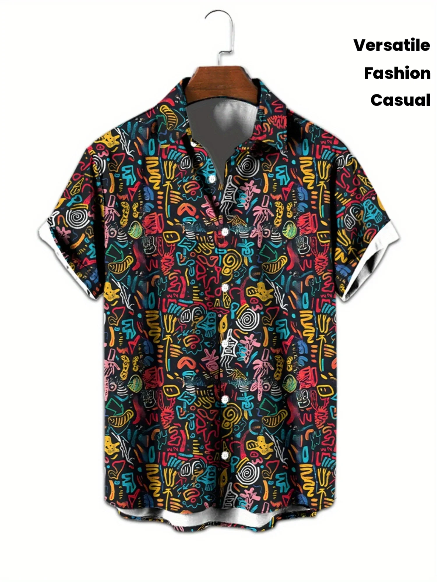 Summer Fresh Tropical Palm Lily Mens Lapel Shirt Lightweight Breathable Polyester Outdoor Travel Daily Casual Beach Blouse