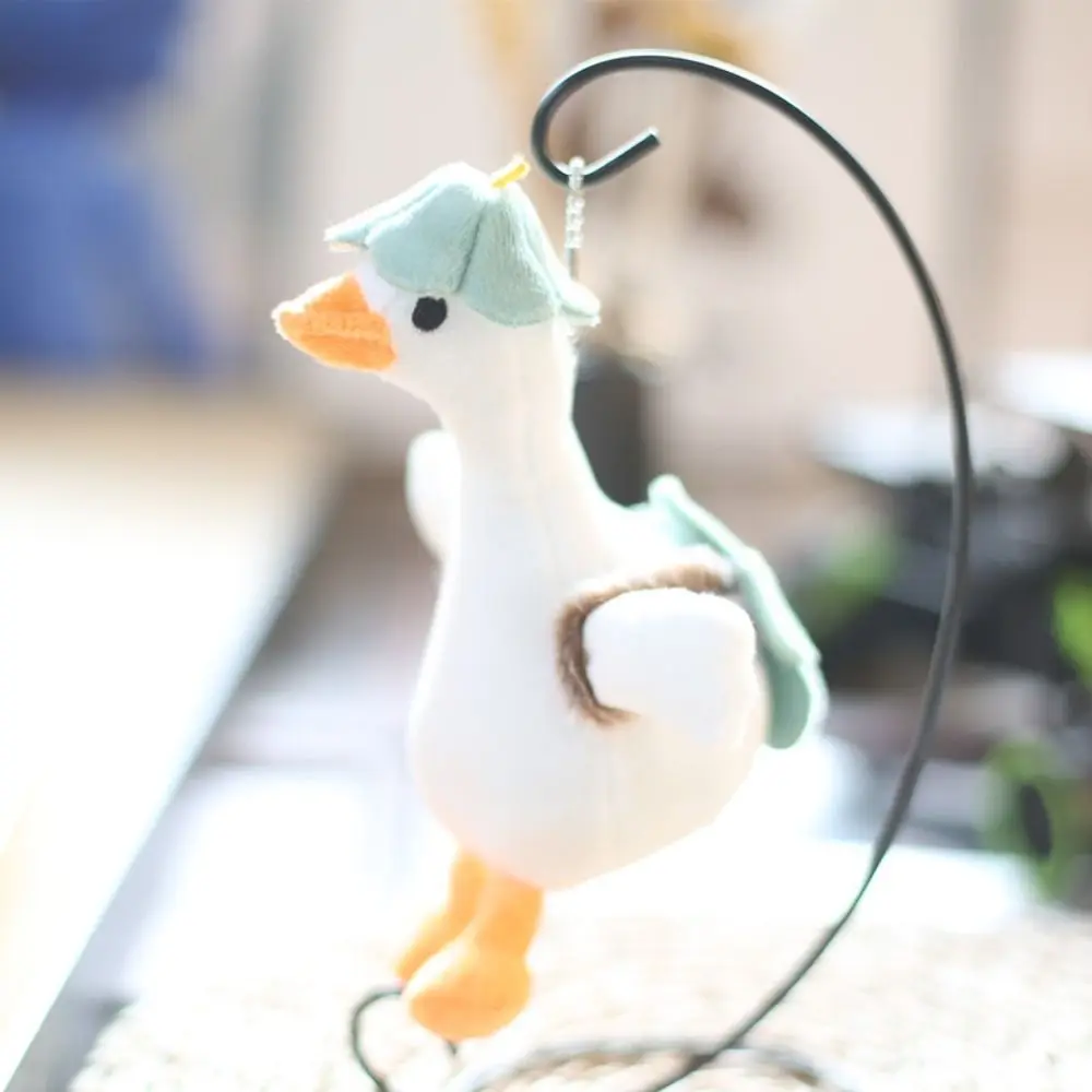 

Mini Flower Big White Goose Key Chain Backpack Charms Korean Style Plush Animal Pendant Plush Cartoon Cartoon Plush Doll Girls
