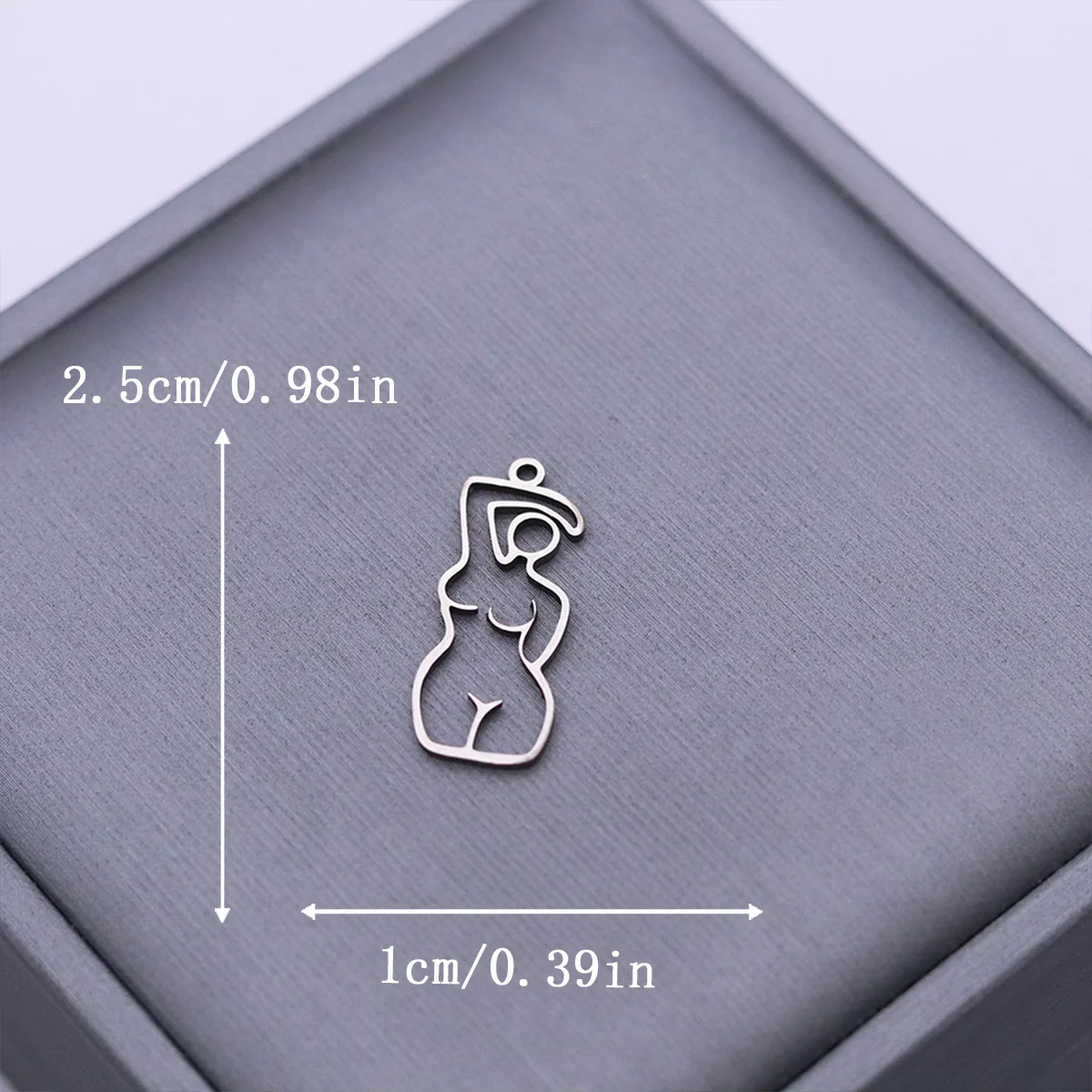 3pcs Stainless Steel Line Art Female Body Pendant Abstract Curvy Woman Charms DIY Earring Necklace Handcraft Jewelry Making