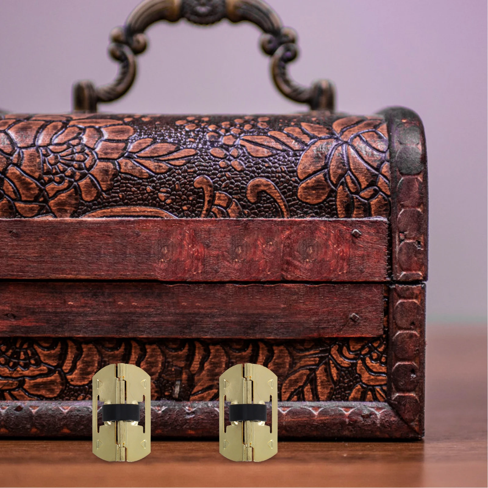 

10pcs Decorative For Wooden Loaded Small Jewelry Metal Vintage Replacement Parts Mini Spring Hinge Craft Box Hardware Wood