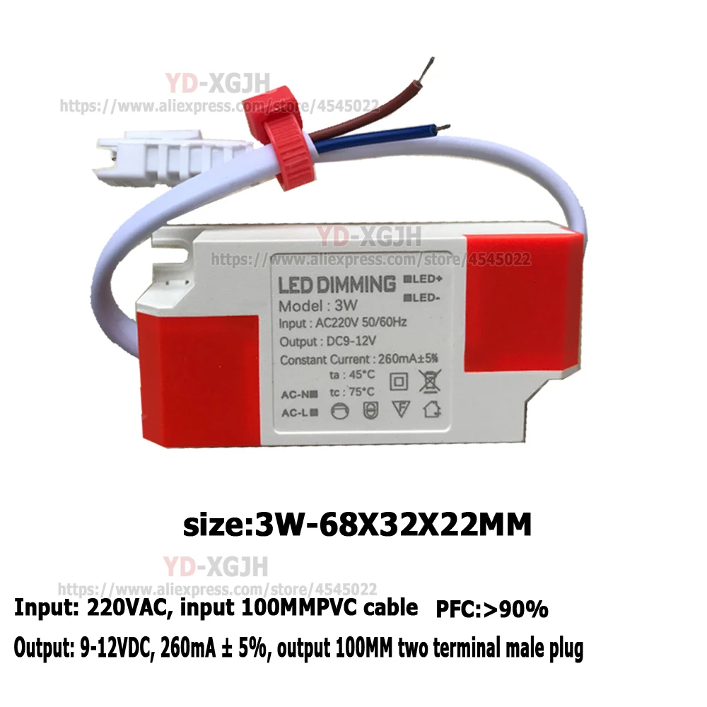 Pilote d'alimentation LED, tube d'éclairage, plafonnier, panneau d'éclairage, rail d'éclairage, monté en surface, thyristor, gradation