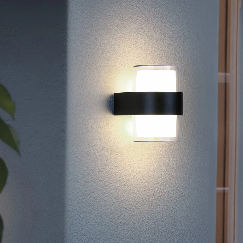 6W LED Outdoor Wall Light Fixture Waterproof IP65 Up/Down Lighting Garden Lamp Stairway Building Exterior PC Mask Surface Mount