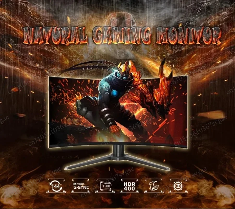 32" 165Hz Curved IPS Gaming Monitor, 16:9 Ratio LED Anti Blue Light High Brightness Desktop Display Screen