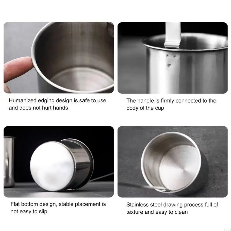 304 Stainless Steel Dipper for Wine Easy to Carry Flat Bottom Spoon Kitchen Tool 