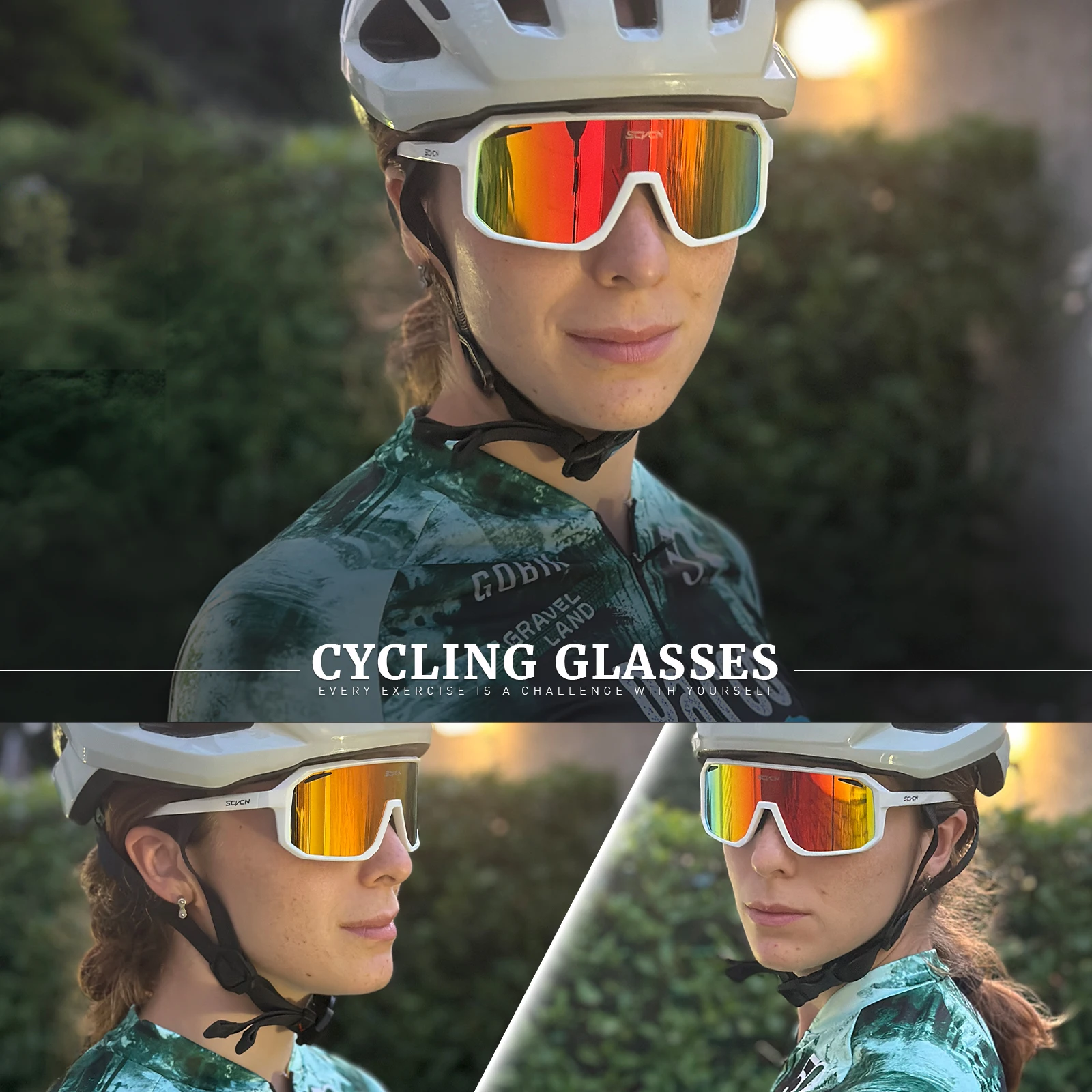 SCVCN Fashion Sunglasses Street Outdoor Cycling Glasses Sports Bike for Men Eyewear MTB UV400 Goggles Bicycle Riding Sunglasses