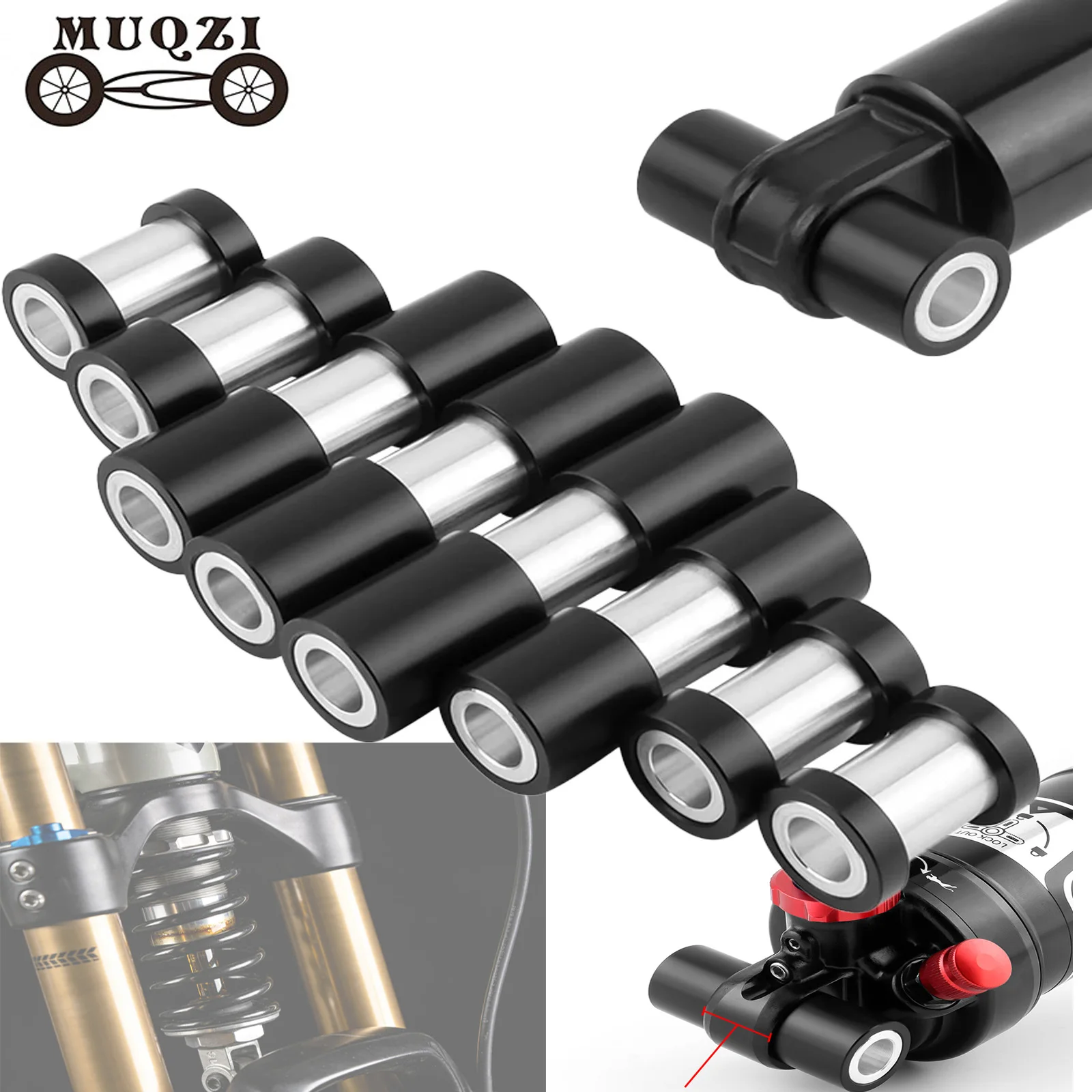 MUQZI - Anillo de Retén para Amortiguador Trasero de Bicicleta, Diámetro Interior de 8 mm, Diámetro Exterior de 12 mm, para Amortiguadores Traseros de Bicicleta de Montaña, 22, 24, 26, 32, 42, 44, 50, 54, 56 mm