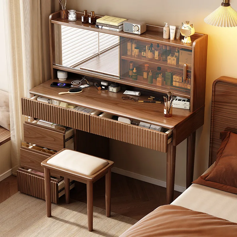 Solid wood dresser, chest of drawers, integrated modern and simple bedroom, retro storage cabinet, dressing table, master bedroo
