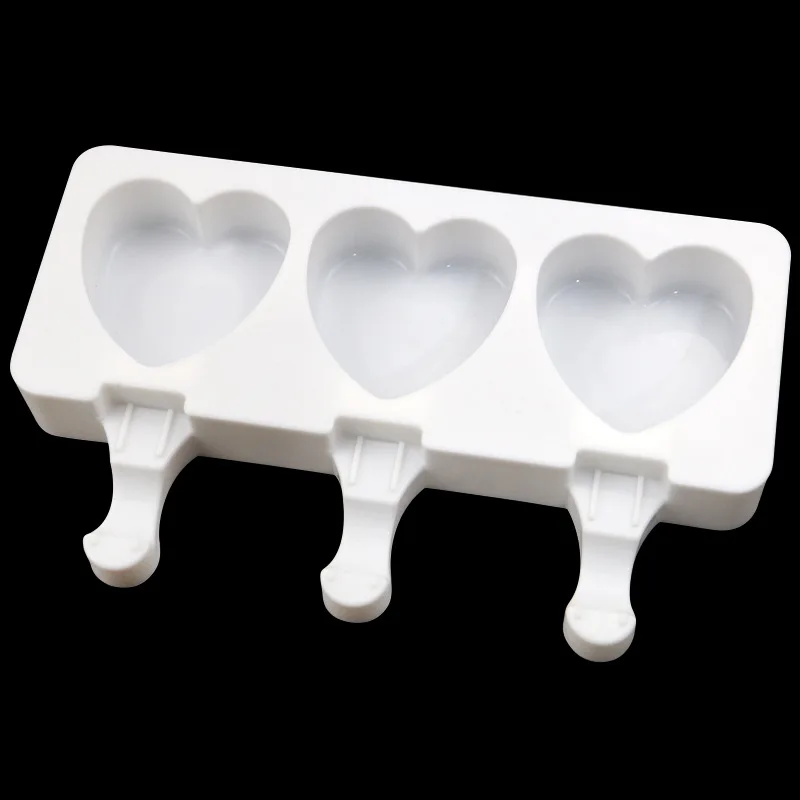 3 Cavity Love Cat\'s Claw Ice Cream Mould Food Grade Silicone Heart-Shaped DIY Chocolate Baking Pudding Mold Kitchen Accessories