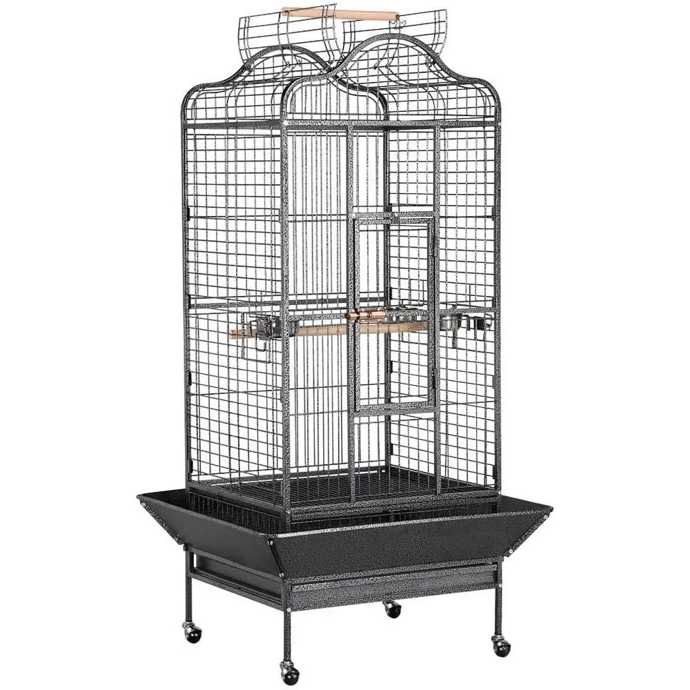 

Large Parrot Bird Cage for Macaw Cockatoo Cockatiels African Grey with Open Play Top