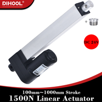 Electric Linear Actuator DC24V 1500N 150KG Load 100mm~1000mm Stroke 5mm/s~50mm/s Electric Lifting Motor Telescopic Push Rod