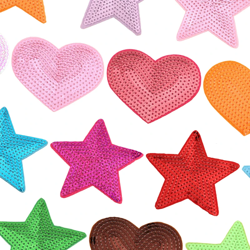 Eisen auf Patches für Kleidung Stern Herz Pailletten Thermo jacke DIY gestickt nähen Aufkleber Rucksack niedlichen Parche Kinder Ropa Glitter – Detail 30