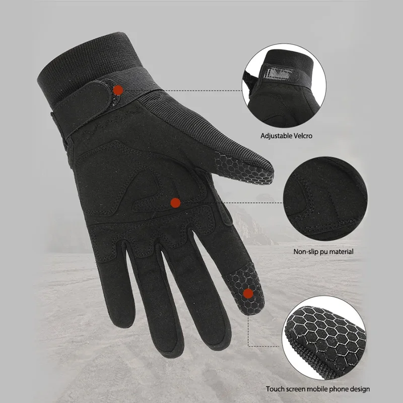 Guantes tácticos de invierno para hombre, manoplas cálidas de terciopelo, impermeables, antideslizantes, duraderas, para pantalla táctil, actividades de escalada al aire libre