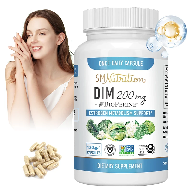 DIM Supplement 200 Mg | Estrogen Balance for Men and Women | Menopause Support, Antioxidant Support, Vegetarian