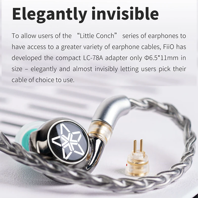 FiiO LC-78A MMCX Female to 0.78mm 2 Pin Male Earphone Adapter for FD11 FH11 FH3