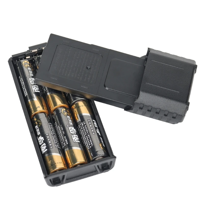 Q1W2 Zwei-Wege-Radio-Zubehör, erweitertes Batteriegehäuse, universell passend für UV-5R DM-5R-Plus TH-F8D Walkie-Talkie, 6 x