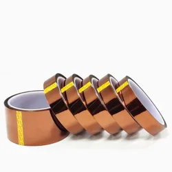 5/6/8/10/12/15/20MM x 30M Brown High Temperature Resistant Kapton Tape Polyimide For Electric Task/grills/powder coating
