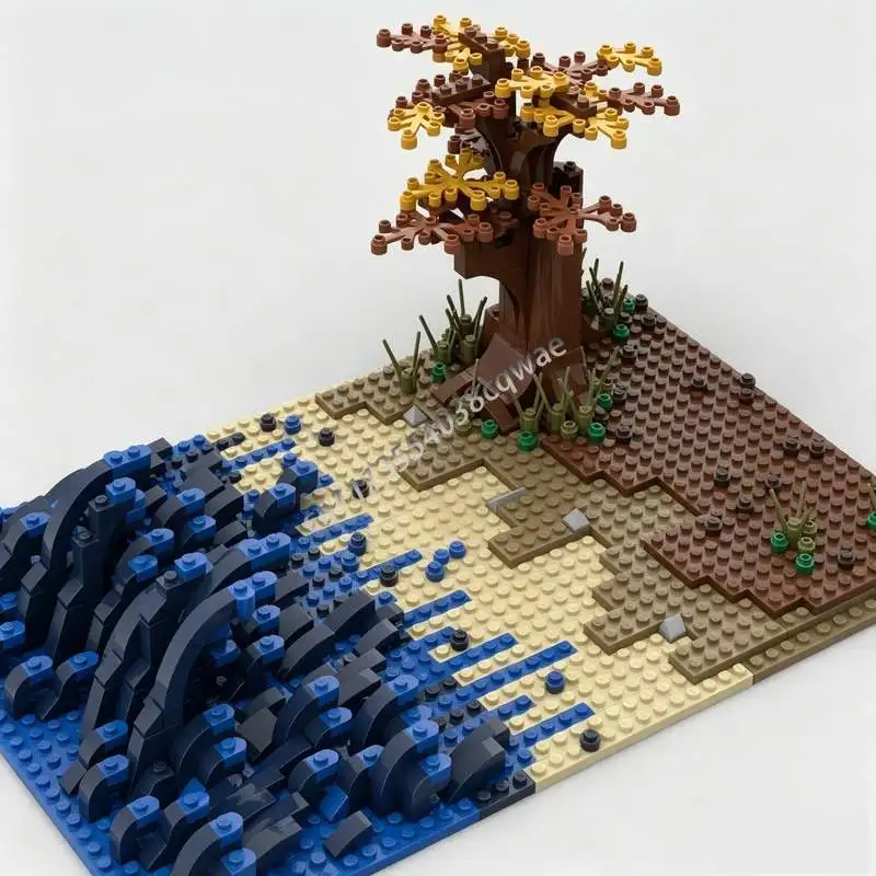 453PCS Magic Wizard Fantasy Landscape Diorama MOC Model Custom Puzzle Creative Assembly Educational Collectible Toy Blocks Gift