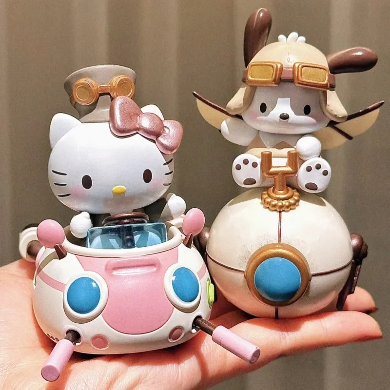 New TOPTOY Sanrio Steampunk Series Handmade Hello Kitty Kuromi Pochacco My Melody Children's Toy Model Display Gift Collection