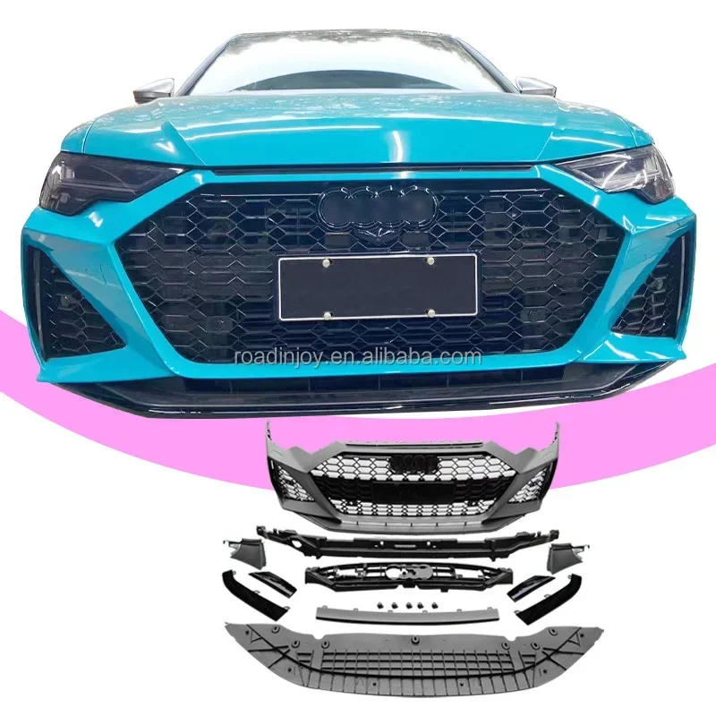 2019-2022 Wide Body Kit for Allroad  Audi A6 C8 Upgrade To RS6   Front Bumper with Honeycomb Mesh Grill