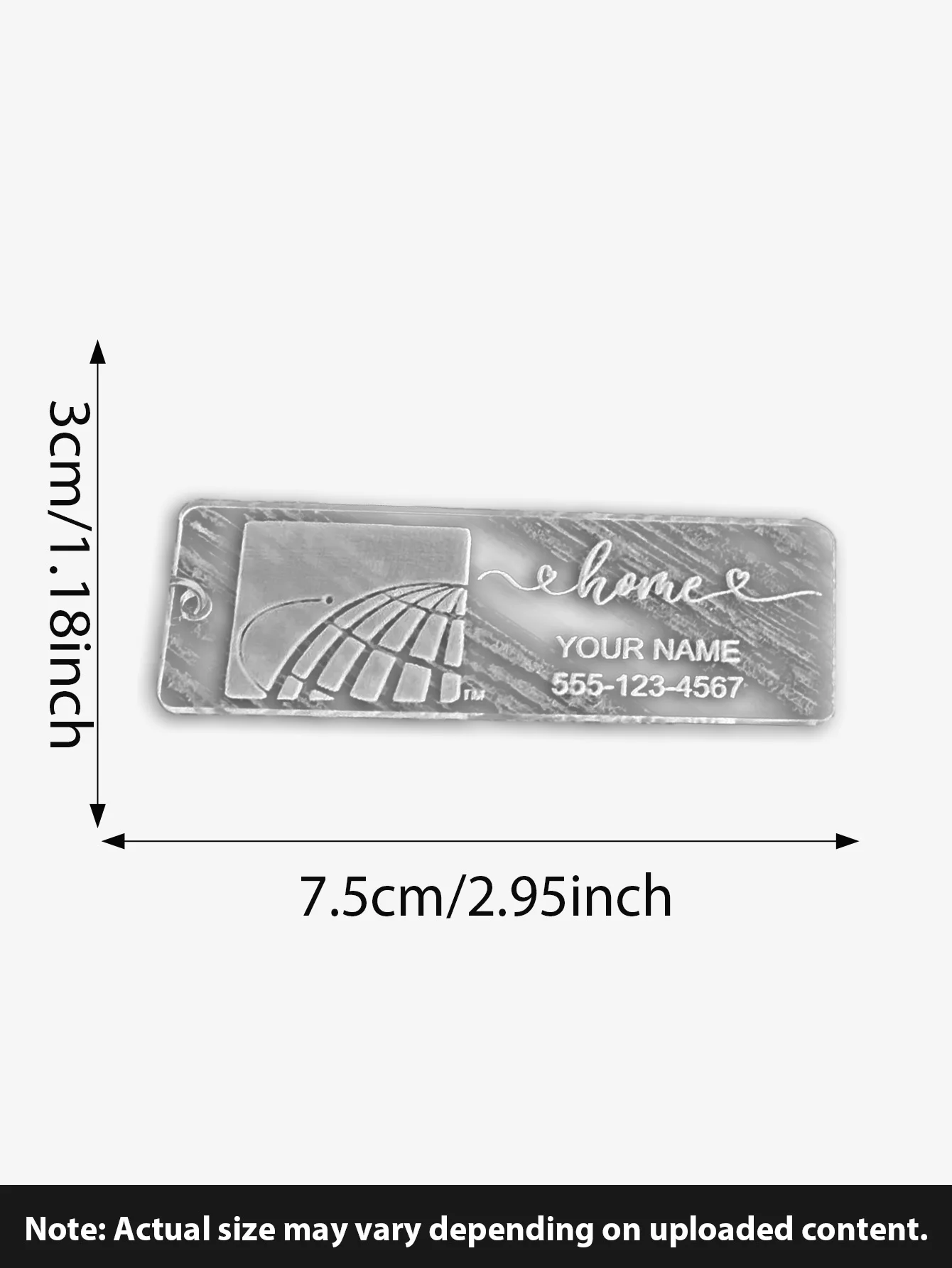 قطعة واحدة من سلسلة المفاتيح المخصصة - مخصصة مع الشعار ورقم الهاتف، قسط Ins-Style شفاف، منقوش بالليزر DIY، هدية مثالية لـ D