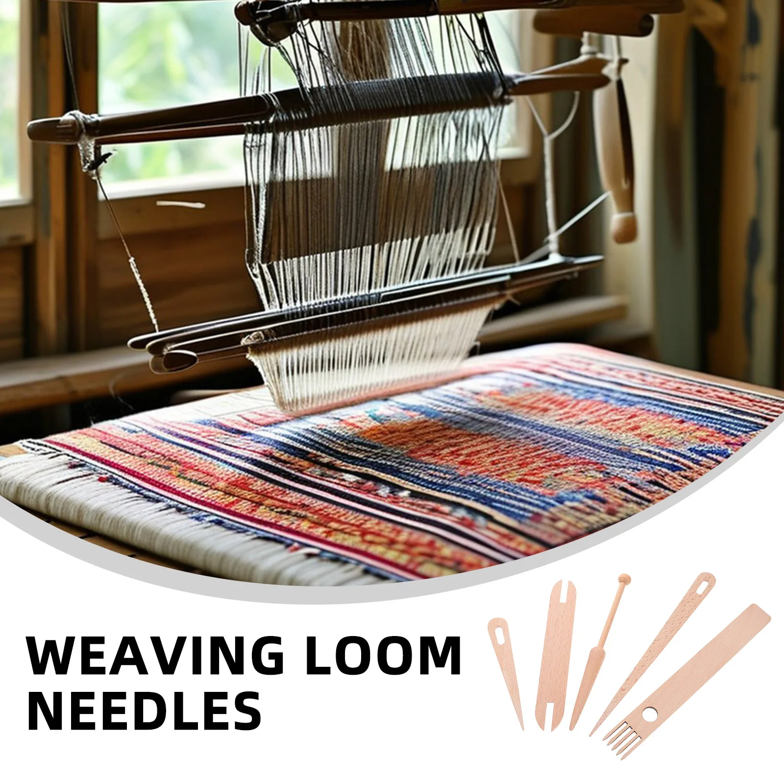 

Loom Accessories Set Weaving Kit Darning Mini Tool Tapestry Wooden Small Looms Portable Sturdy Materials Weaving Needle Set