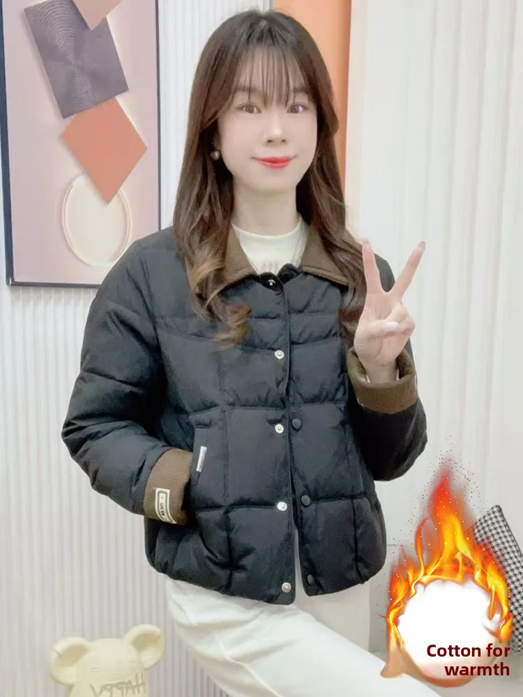 여성용 안감이 있는 티엔드 다운 코튼 재킷 겨울 신상품 소형 사이즈 패셔너블 따뜻한 독특한 작은 코튼 코트 아웃...