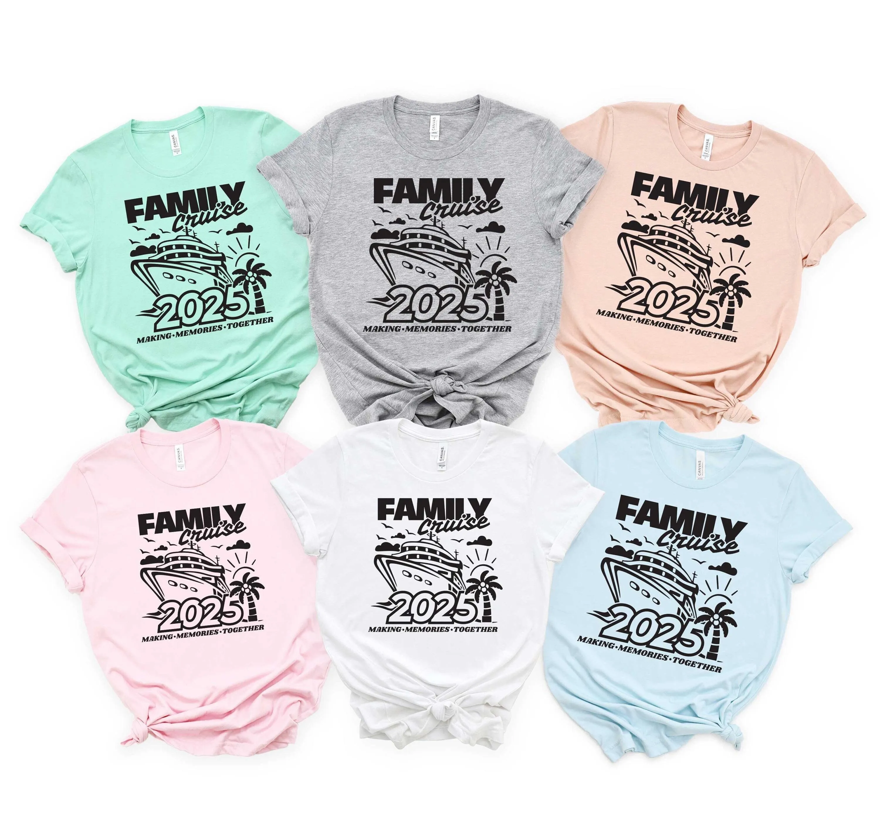 

Семейный круиз 2025. Изготовление воспоминаний вместе. Футболка «Отпуск корабля».