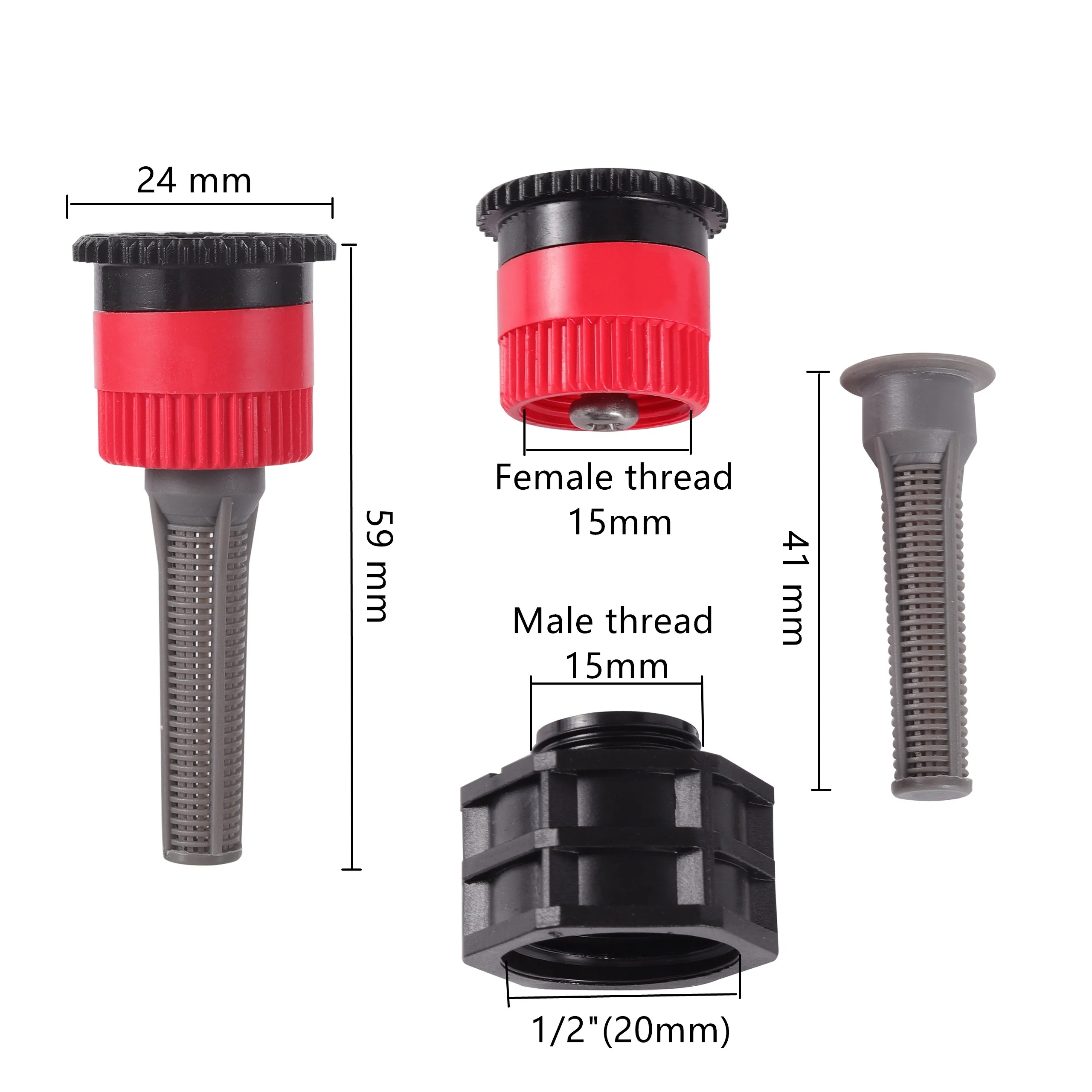 Bocal Difusor Giratório Ajustável, Jardim Lawn Farm, Pop Up Sprinkler, Acessórios de Conexão Rosca Fêmea, 0 a 360 Graus, 1Pc