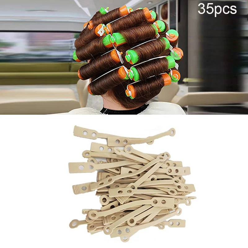 

35pcs salon perm hair rod rubber band dye cold curling bar stick button barber styling tools