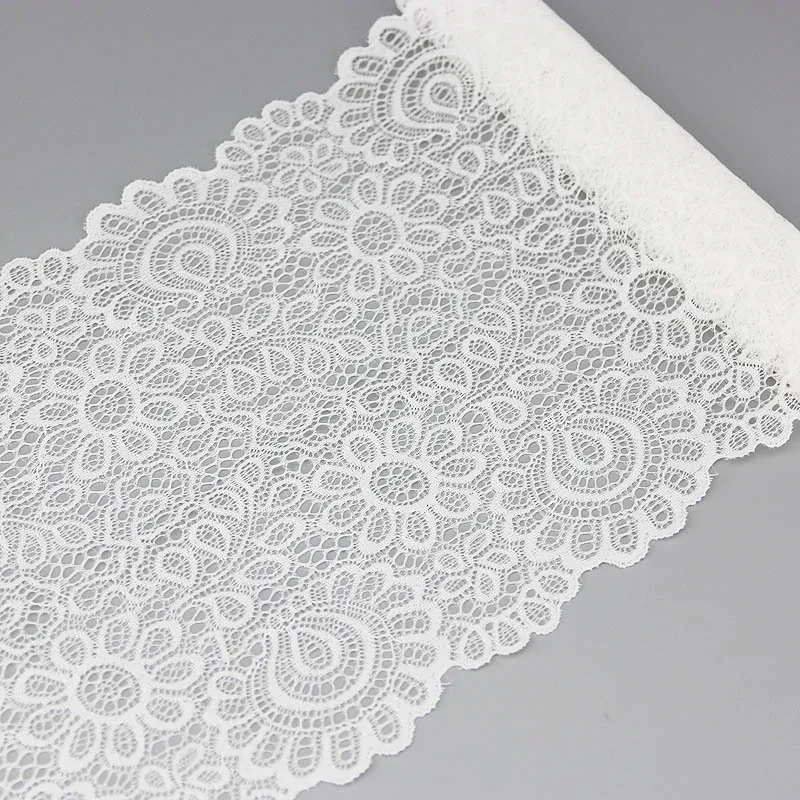 (3Meter/roll) 22cm White Elastic Lace Fabric French Hollow Underwear Laces Trim DIY Frenchs Hollows Underwear Handmade