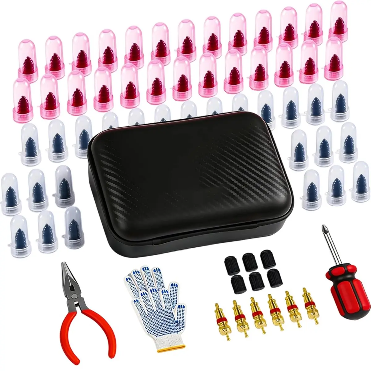 【50% OFF】65Pcs in Tire Plugs Kit Tire Repair Rubber Kit Tire Repair Kit Tire Plugs Type Flat Tire Plugs Repair