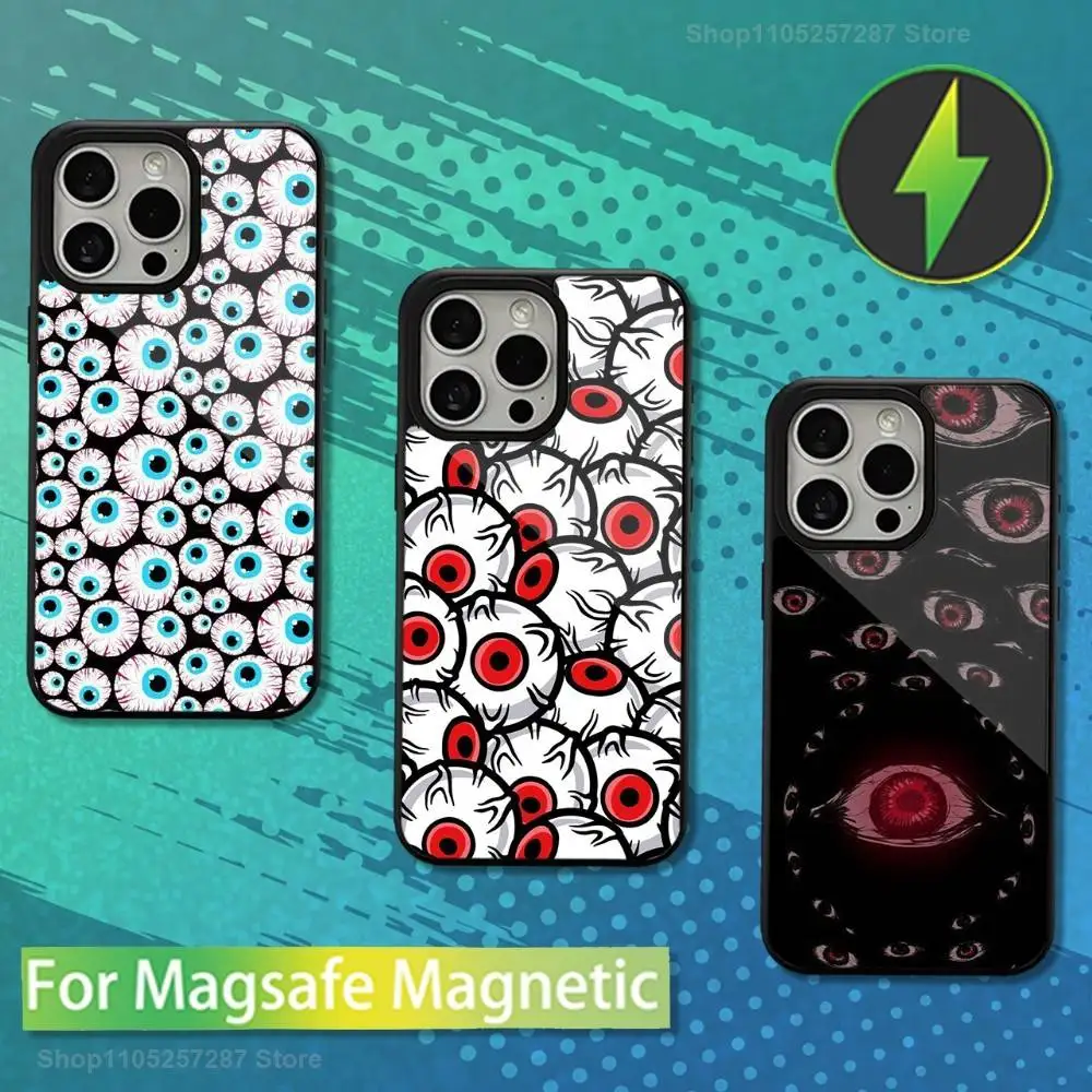 

Trypophobia Eyes Pattern Case For iPhone Mini,13,Max,17,14,Plus,12,11,15,Pro,16,For Magsafe,Magnetic Wireless Charging
