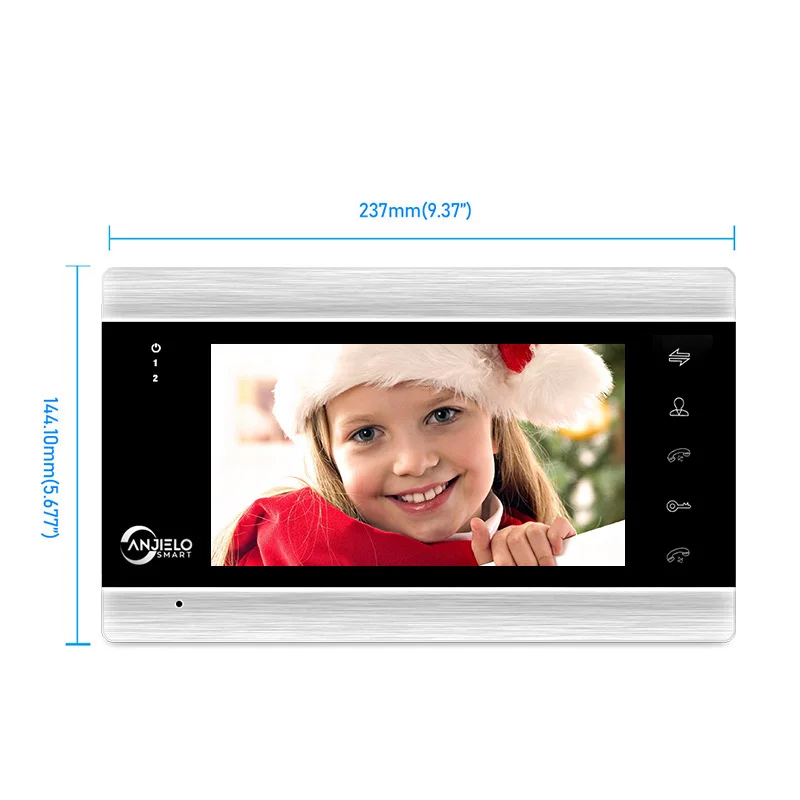 Anjielo-videoportero inteligente para puerta, Monitor de cámara de seguridad para el hogar, teléfono de 7 pulgadas, fácil de instalar, para Villa,