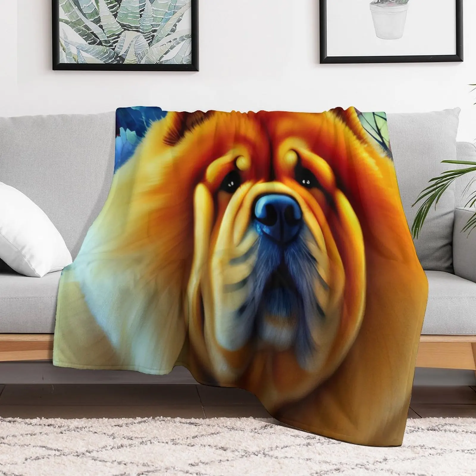 

Chow Chow Art Throw Blanket blankets ands Cute Plaid Sofa Quilt Blankets