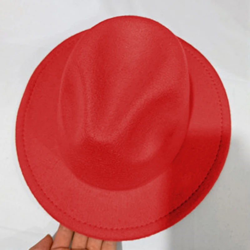 Toddler Kid Solid Color Fedora Hat Children Jazz Hats Classic Wide Brim Panama Dress Hat for Boys Girls Clothes Accessories