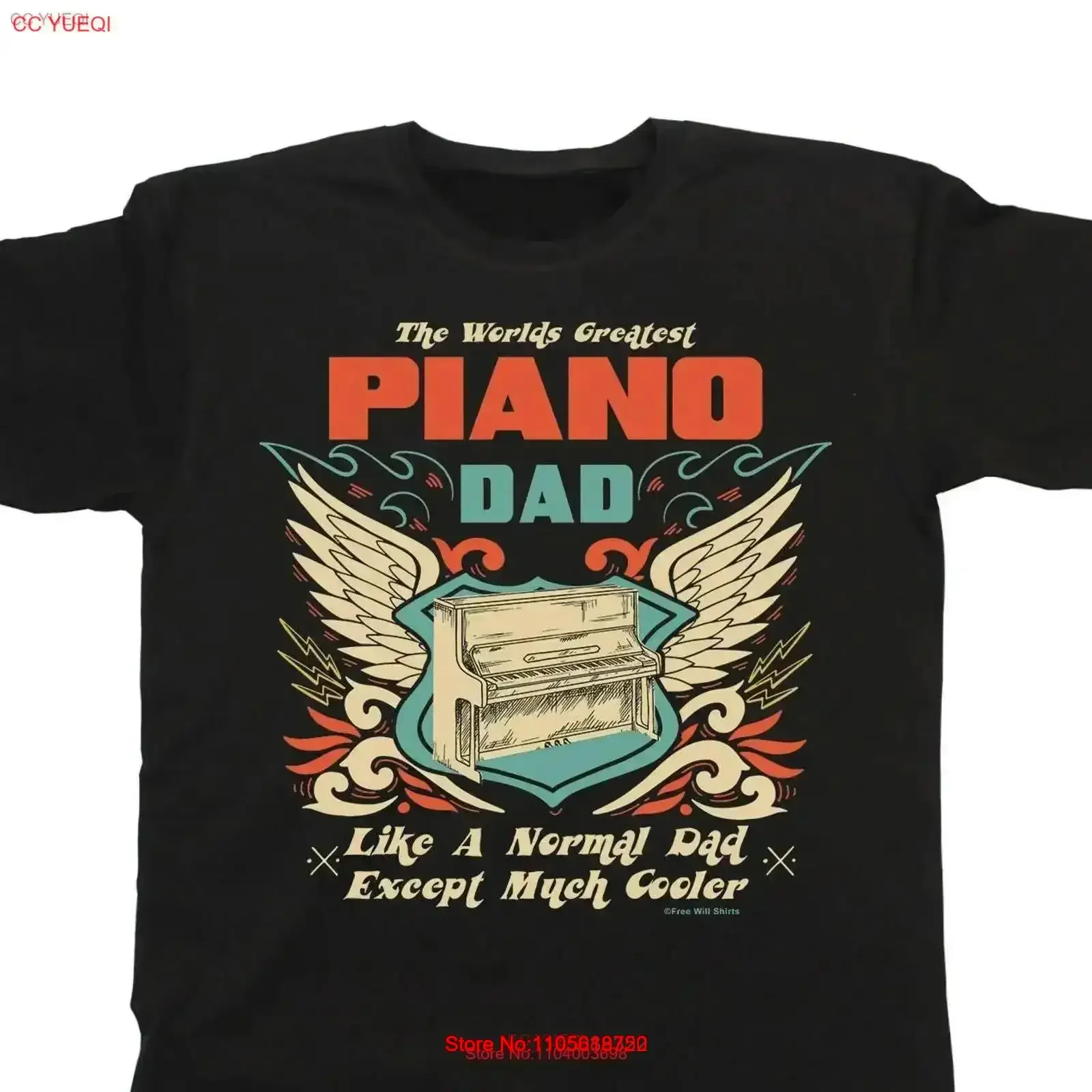 Eco Friendly Fathers Day T Shirt Worlds Greatest PIANO Dad Cotton Musician Pianist vintage Washed graphic designer clothes