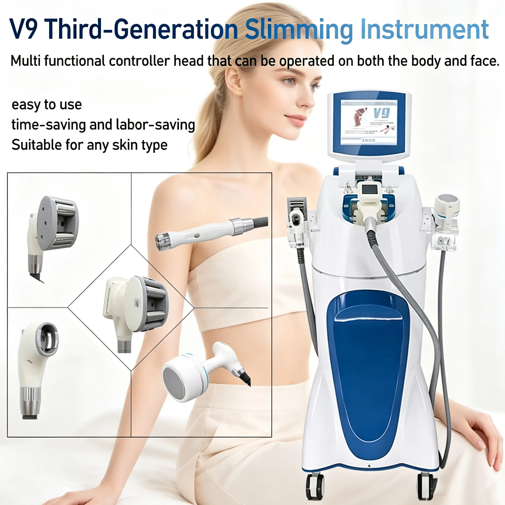 V9 Third Generation Villa Shaping Negative Pressure Beauty Salon Instrument Full Body Slimming Instrument One Machine Multi Effe
