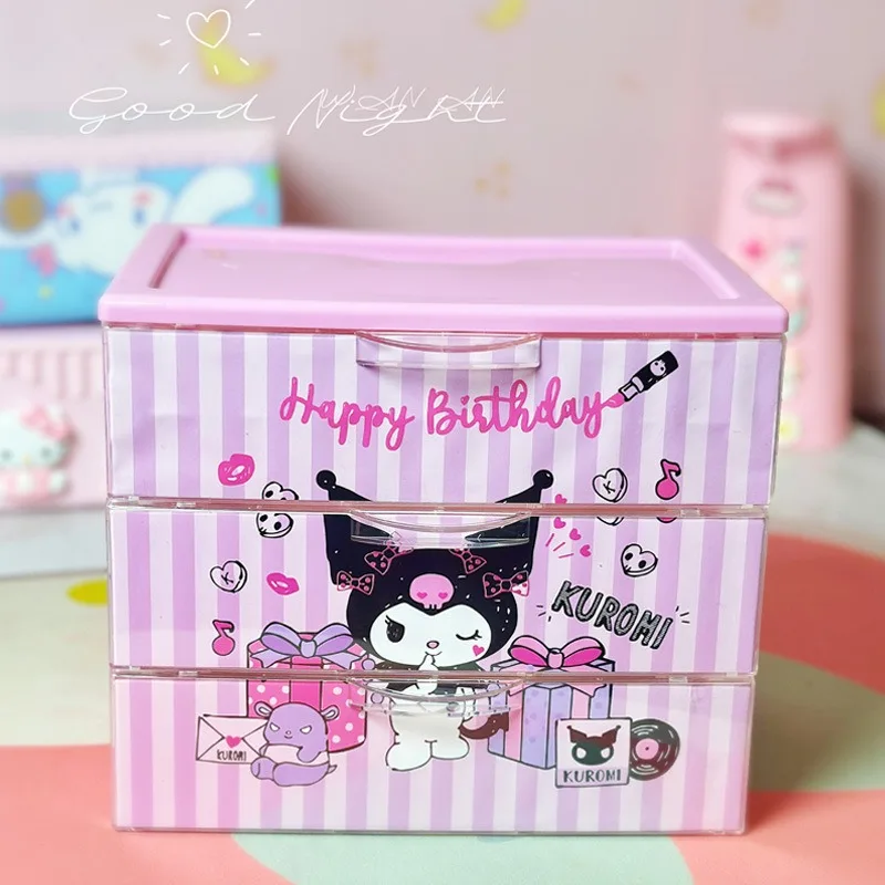 

Hello Kitty Desktop Drawer Storage Box Cartoon Children Stackable Sorting Tape Elementary School Desktop Jewelry Box Wholesale